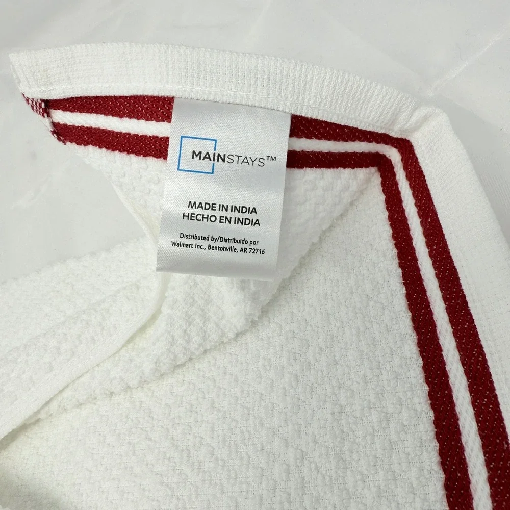 Mainstays White Hand Towel Feliz Naughty Dog Christmas Holiday Kitchen Bath‎
